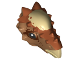 Part No: 38434c01pb01  Name: Dinosaur Head Stygimoloch with Dark Orange Top with Tan Spot Pattern