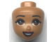 Part No: 49088  Name: Mini Doll, Head Friends with Reddish Brown Eyes, Dark Red Lips and Open Mouth Pattern