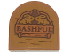 Part No: 5520pb008  Name: Tile, Round 2 x 2 Half Circle Extended with Wood Grain and 'BASHFUL' Pattern (Sticker) - Set 43242
