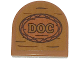 Part No: 5520pb009  Name: Tile, Round 2 x 2 Half Circle Extended with Wood Grain and 'DOC' Pattern (Sticker) - Set 43242