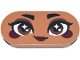 Part No: 66857pb118  Name: Tile, Round 2 x 4 Oval with Face, Black Eyebrows and Eyelashes, Reddish Brown Eyes and Eye Shadow, Dark Red Cheeks and Lips, Smile Pattern (Jasmine)