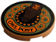 Part No: 67095pb053  Name: Tile, Round 3 x 3 with 'OWL POST' Logo Pattern (Sticker) - Set 76422