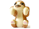 Part No: 67428pb01  Name: Sloth, Friends Style with Molded Tan Face, Stomach and Paws and Printed Reddish Brown Eyes with Single Eyelashes, Black Nose, Medium Nougat Eye Patches and Muzzle, Bright Pink Paw Pads Pattern