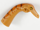 Part No: 68228pb01  Name: Dinosaur Head Gallimimus with Axle Hole, Dark Orange Patch on Back and Dark Brown Stripes Pattern