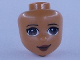 Part No: 74697  Name: Mini Doll, Head Friends with Dark Brown Eyes, Dark Red Lips and Closed Mouth Smile Pattern