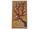 Part No: 87079pb1299  Name: Tile 2 x 4 with Dark Brown Tree Branch with White Flowers and Yellow Leaves and Ninjago Logogram 'ART' Pattern (Sticker) - Set 71799