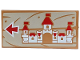 Part No: 87079pb1444  Name: Tile 2 x 4 with Red and White Peach Castle and Arrow on Tan Wood Grain Background Pattern