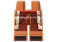 Part No: 970c00pb1809  Name: Hips and Legs with Coat Ends with Tan Fur Lining, Red Vest Ends, Reddish Brown Pants, Black Shoes with Stripes Pattern