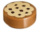 Part No: 98138pb014  Name: Tile, Round 1 x 1 with Cookie with Tan Frosting and Reddish Brown Chocolate Sprinkles Pattern