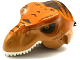 Part No: 98161c03pb01  Name: Dinosaur Head Tyrannosaurus rex with Pin, White Teeth, Dark Orange Top and Dark Brown Stripes Pattern