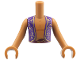 Part No: FTBpb159c01  Name: Torso Mini Doll Boy Dark Purple Vest with Gold Filigree, Dark Red Sash Pattern, Medium Nougat Arms with Hands