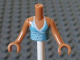 Part No: FTGpb069c01  Name: Torso Mini Doll Girl Medium Azure Halter Top Pattern, Medium Nougat Arms with Hands