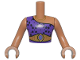 Part No: FTMpb081c01  Name: Torso Mini Doll Man Dark Purple Dress with Black Spots, Gold Necklace and Belt with Emblem Pattern, Medium Nougat Arms with Hands