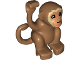 Part No: bb0953c01pb03  Name: Duplo Monkey, Curled Tail Turned to Side with Nougat Face and Tan Hair Pattern