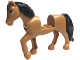 Part No: bb1279c01pb09  Name: Horse with 2 x 2 Cutout and Movable Neck with Molded Black Tail and Mane and Printed Tan Eyes Pattern