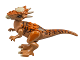 Part No: styg01  Name: Dinosaur Stygimoloch with Dark Orange Back and Dark Brown Stripes