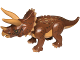 Part No: tricera08  Name: Dinosaur Triceratops with Reddish Brown Back and Medium Nougat and Dark Brown Markings