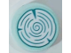 Part No: 14769pb790  Name: Tile, Round 2 x 2 with Bottom Stud Holder with Dark Turquoise Tree Stump / Wood Grain on White Background Pattern (Sticker) - Set 43215