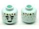 Part No: 28621pb0119  Name: Minifigure, Head Alien Black Thick Eyebrows, Eyes, and Smile, Gold Dots Pattern - Vented Stud