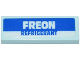 Part No: 63864pb304  Name: Tile 1 x 3 with 'FREON REFRIGERANT' on Blue Stripe Pattern (Sticker) - Set 70657