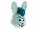 Part No: 73268pb02  Name: Minifigure, Head, Modified Bunny Rabbit with Dark Turquoise Curly Hair, Magenta Nose Pattern