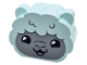Part No: 79785pb02  Name: Duplo, Brick 2 x 4 x 3 Scalloped, Ears on Sides with Light Bluish Gray Face, Black Eyes, Open Mouth Smile, and Nostrils, Sheep / Lamb Head Pattern