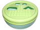 Part No: 80516c02  Name: Duplo Container Floating Bowl 14 x 14 x 4 1/2 with Yellowish Green Top with Shape Sorting Holes (80516 / 5898)
