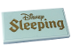 Part No: 87079pb1361  Name: Tile 2 x 4 with Gold 'Disney' and 'Sleeping' Pattern (Sticker) - Set 43227