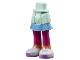 Part No: 92250c00pb33  Name: Mini Doll Hips and Skirt Layered with Molded Magenta Legs and Printed Bright Light Blue Layer, Nougat Ankles, White Shoes, Medium Lavender Laces and Soles Pattern - Thick Hinge