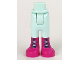 Part No: 92253c00pb18  Name: Mini Doll Hips and Trousers with Back Pockets with Magenta Boots with Dark Blue Tongues and White Straps Pattern - Thick Hinge