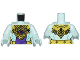 Part No: 973pb5027c01  Name: Torso Armor with Yellow and Gold Links, Emblem, Dark Purple Panel, Bare Skin with Dark Turquoise Lines Pattern / Light Aqua Arms / Light Aqua Hands