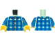 Part No: 973pb5963c01  Name: Torso Blue and Dark Azure Plaid Shirt with Collar and Medium Nougat Buttons Pattern / Dark Azure Arms / Yellow Hands