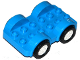 Part No: 11841c03  Name: Duplo Car Base 2 x 6 with Black Tires and White Wheels on Fixed Axles