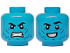 Part No: 28621pb0212  Name: Minifigure, Head Dual Sided Black Eyebrows, Blue and Dark Blue Cheek Lines and Wrinkles, Grimace / Open Mouth Smile Pattern - Vented Stud