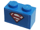 Part No: 3004pb238  Name: Brick 1 x 2 with Red, White, and Black Superman 'S' Logo Pattern (Sticker) - Set 41233