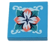 Part No: 3068pb2396  Name: Tile 2 x 2 with Coral and White Flower with Dark Turquoise Leaves Pattern (Sticker) - Set 41412