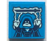 Part No: 3068pb2682  Name: Tile 2 x 2 with Dark Blue and Dark Azure Video Game Minifigure with Katana and Light Aqua Ice Pattern (Sticker) - Set 60388