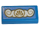 Part No: 3069pb0991  Name: Tile 1 x 2 with Gold and White Scrollwork with Shell Pattern (Sticker) - Set 41153