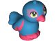 Part No: 35074pb05  Name: Bird, Friends Style, Feet Joined with Molded Coral Beak, Feathers and Toes and Printed Lime Eyes and Metallic Pink Eye Patches Pattern