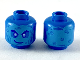 Part No: 3626pb2363  Name: Minifigure, Head Alien with Medium Azure Face, Bright Light Blue Eyes, Bubbles, and Lopsided Smile Pattern
