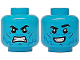 Part No: 3626pb3529  Name: Minifigure, Head Dual Sided Black Eyebrows, Blue and Dark Blue Cheek Lines and Wrinkles, Grimace / Open Mouth Smile Pattern