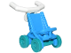 Part No: 5491c05  Name: Minifigure, Utensil Stroller / Baby Carriage with Dark Turquoise Wheels and White Angular Handlebars (5491 / 2496 / 98397)