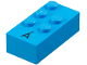 Part No: 60291pb02  Name: Brick, Braille 2 x 4 with 5 Studs with Black Capital Letter A with Acute (Á) Pattern (dots-12356 ⠷) (Spanish)