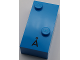 Part No: 60305pb03  Name: Brick, Braille 2 x 4 with 2 Studs with Black Capitol Letter A with Ring (Å) Pattern (dots-16 ⠡)