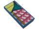 Part No: 87079pb1247  Name: Tile 2 x 4 with Dark Turquoise and Dark Pink Sleeping Bag with Rabbits Pattern (Sticker) - Set 41392