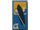 Part No: 87079pb1601  Name: Tile 2 x 4 with Dark Blue Surfboard, '5-' and White Paddle Pattern (Sticker) - Set 60328