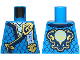 Part No: 973pb5690  Name: Torso Tunic with Dark Blue Hems, Gold Trim, Metallic Light Blue Shirt, Ninjago Logogram 'MOW', Letter N on Back Pattern
