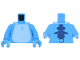 Part No: 973pb6058c01  Name: Torso Alien with Bright Light Blue Stomach, Dark Blue Spine Fins and Black Tail on Back Pattern / Dark Azure Arms / Dark Azure Hands