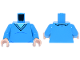 Part No: 973pb6104c01  Name: Torso V-Neck Sweater with Black Trim and Blue Creases over Medium Azure Shirt Pattern / Dark Azure Arms / Light Nougat Hands