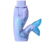 Part No: 16529c00pb10  Name: Mini Doll Hips and Mermaid / Merman Tail Assembly with Molded Satin Trans-Light Blue Caudal Fin and Printed Metallic Light Blue Shells, Stars and Dots Pattern